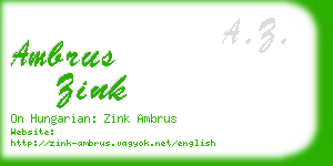 ambrus zink business card